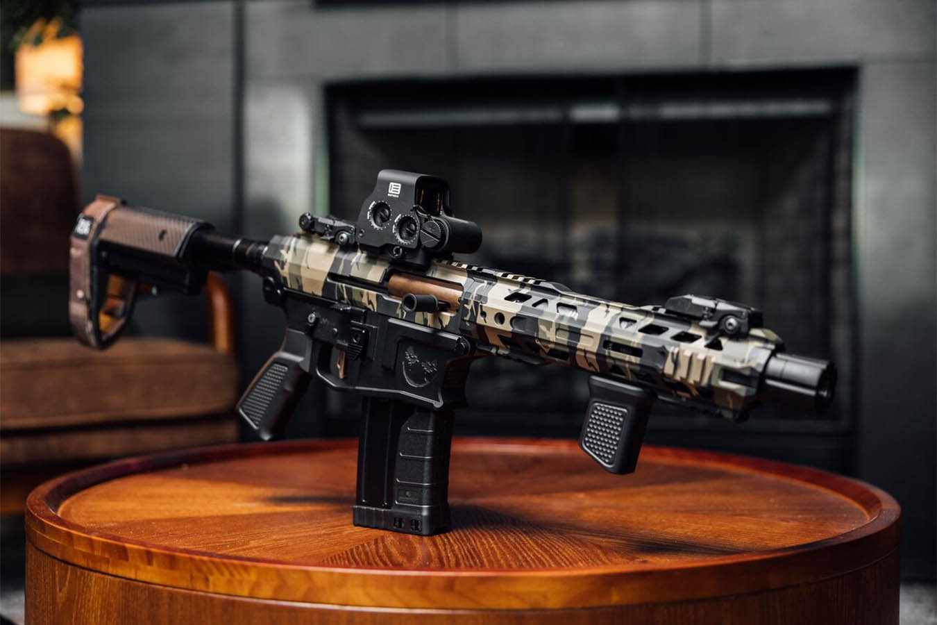 ORTHOS ARMS Joker Elite Holt Works 12-Gauge Semi-Auto with Brace and Woodland Camo Finish